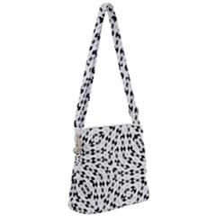 Black And White Ethnic Print Zipper Messenger Bag by dflcprintsclothing