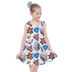 Full Color Flash Tattoo Patterns Kids  Summer Dress by Amaryn4rt