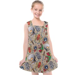 Tattoo Pattern Kids  Cross Back Dress by Amaryn4rt