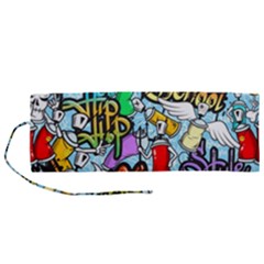 Graffiti Characters Seamless Pattern Roll Up Canvas Pencil Holder (m) by Amaryn4rt