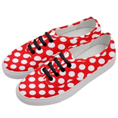 Large White Polka Dots Pattern, Retro Style, Pinup Pattern Women s Classic Low Top Sneakers by Casemiro