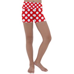 Large White Polka Dots Pattern, Retro Style, Pinup Pattern Kids  Lightweight Velour Yoga Shorts by Casemiro