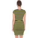 Wasp stripes pattern, yellow and black lines, bug themed Capsleeve Drawstring Dress  View2