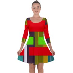 Serippy Quarter Sleeve Skater Dress by SERIPPY