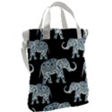 Elephant-pattern-background Canvas Messenger Bag View2