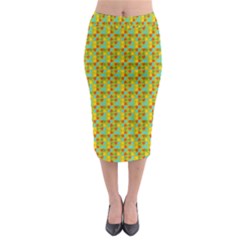 Lemon And Yellow Midi Pencil Skirt by Sparkle