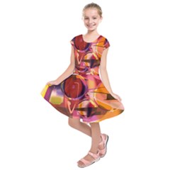 Fractured Colours Kids  Short Sleeve Dress by helendesigns