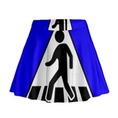 Cross Crossing Crosswalk Line Walk Mini Flare Skirt by HermanTelo