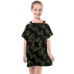 Modern Geometric Print Kids  One Piece Chiffon Dress by dflcprintsclothing