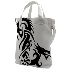 Black Dragon Animal Canvas Messenger Bag by HermanTelo