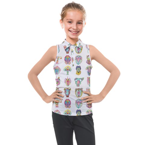 Female Reproductive System  Kids  Sleeveless Polo Tee by ArtByAng