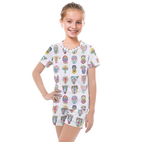 Female Reproductive System  Kids  Mesh Tee And Shorts Set by ArtByAng