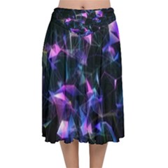 Abstract Atom Background Velvet Flared Midi Skirt by Mariart