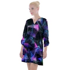 Abstract Atom Background Open Neck Shift Dress by Mariart