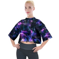 Abstract Atom Background Mock Neck Tee by Mariart