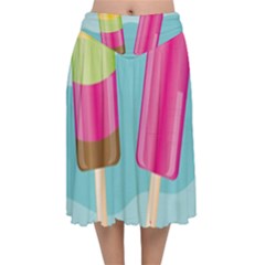 Ice Cream Parlour Velvet Flared Midi Skirt by HermanTelo