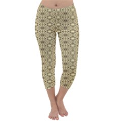 Digital Flowers Capri Winter Leggings  by Sparkle