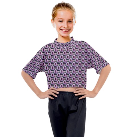 Flowers Pattern Kids Mock Neck Tee by Sparkle