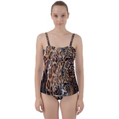 Nature With Tiger Twist Front Tankini Set by Sparkle