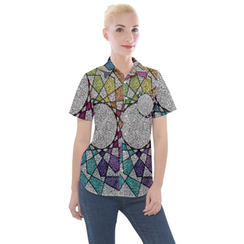 Wirldrawing Women s Short Sleeve Pocket Shirt by Sparkle