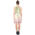 Pink Green Halter Collar Waist Tie Chiffon Dress View2