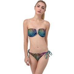 Digital Waves Twist Bandeau Bikini Set by Sparkle