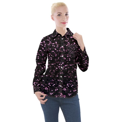 Digital Polka Women s Long Sleeve Pocket Shirt by Sparkle