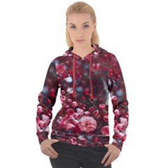 Red Floral Women s Overhead Hoodie by Sparkle