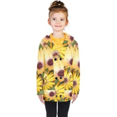 Yellow Flowers Kids  Double Breasted Button Coat by Sparkle