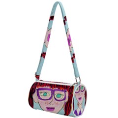 Purple Glasses Girl Wall Mini Cylinder Bag by snowwhitegirl