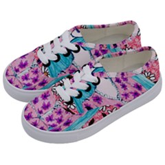 Blue Haired Girl Wall Kids  Classic Low Top Sneakers by snowwhitegirl