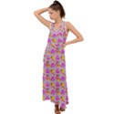 Girl With Hood Cape Heart Lemon Pattern Lilac V-Neck Chiffon Maxi Dress View1