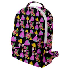 Girl With Hood Cape Heart Lemon Pattern Black Flap Pocket Backpack (small) by snowwhitegirl