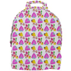 Girl With Hood Cape Heart Lemon Pattern White Mini Full Print Backpack by snowwhitegirl