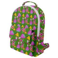 Girl With Hood Cape Heart Lemon Pattern Green Flap Pocket Backpack (small) by snowwhitegirl