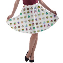 All The Aliens Teeny A-line Skater Skirt by ArtByAng