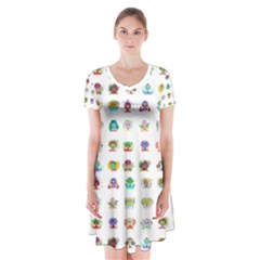 All The Aliens Teeny Short Sleeve V-neck Flare Dress by ArtByAng