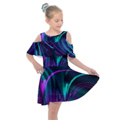 Drunk Vision Kids  Shoulder Cutout Chiffon Dress by MRNStudios