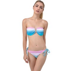 Sea And Sunset Twist Bandeau Bikini Set by tmsartbazaar