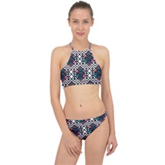 Boho Geometric Racer Front Bikini Set by tmsartbazaar