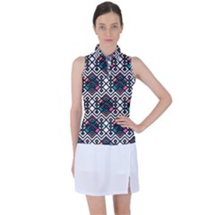 Boho Geometric Women s Sleeveless Polo Tee by tmsartbazaar