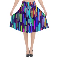 Abstract Line Flared Midi Skirt by HermanTelo