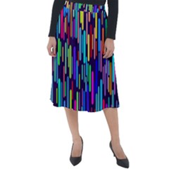 Abstract Line Classic Velour Midi Skirt  by HermanTelo