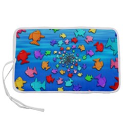 Fractal Art School Of Fishes Pen Storage Case (m) by WolfepawFractals