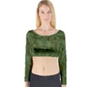 Green Army Camouflage Pattern Long Sleeve Crop Top View1