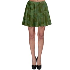 Green Army Camouflage Pattern Skater Skirt by SpinnyChairDesigns