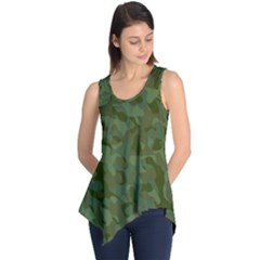 Green Army Camouflage Pattern Sleeveless Tunic by SpinnyChairDesigns