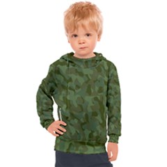 Green Army Camouflage Pattern Kids  Hooded Pullover by SpinnyChairDesigns