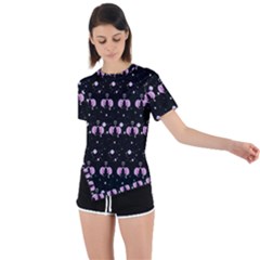 Galaxy Unicorns Asymmetrical Short Sleeve Sports Tee by Sparkle