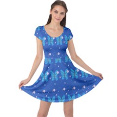 Glitter Butterfly Cap Sleeve Dress by Sparkle